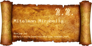Mitelman Mirabella névjegykártya